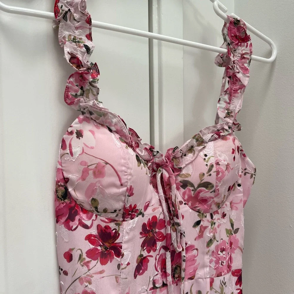 Lulu's Pink Maxi Dress with Elegant Flow - Picture 4 of 9